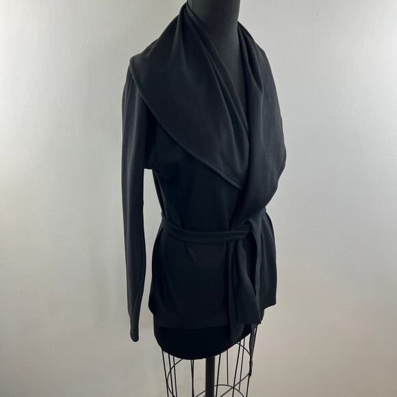 TAKASHIMAYA YEOHLEE Black Tie Waist Jacket Oversized Collar Long Sleeves  VTG - Picture 6 of 9